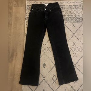 H&M BLACK FLARE JEANS, SIZE 8